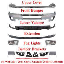 Load image into Gallery viewer, Front Bumper Chrome Kit For 2011-2014 Chevrolet Silverado 2500HD 3500HD
