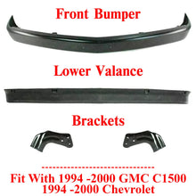 Load image into Gallery viewer, Front Bumper Primed Steel + Lower Valance + Brackets For 94 -00 GMC C1500 Chevy