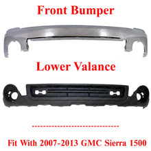 Load image into Gallery viewer, Front Bumper Chrome Steel Face Bar + Lower Valance For 2007-2013 GMC Sierra 1500