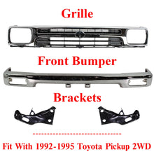 Load image into Gallery viewer, Front Bumper Chrome w/ Brackets and Grille For 1992-1995 Toyota Pickup 2WD