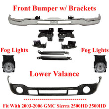 Load image into Gallery viewer, Front Bumper + Brackets + Valance + Fog Lights For 2003-2006 GMC Sierra 2500HD 3500