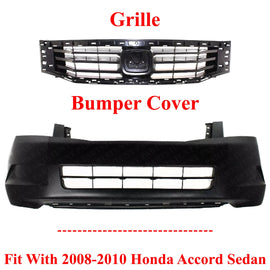 Front Bumper Cover Kit For 2008-2010 Honda Accord Sedan