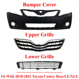 Bumper Cover Bumper Grille Kit For 10-11 Toyota Camry Base/LE/XLE Model US Built