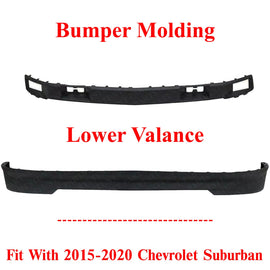 Front Bumper Molding & Lower Valance Textured For 2015-2020 Chevrolet Suburban