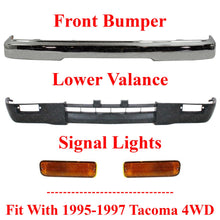 Load image into Gallery viewer, Front Bumper Chrome Steel + Lower Valance + Signal Lights For 1995-97 Tacoma 4WD