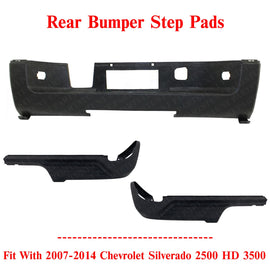 Rear Bumper Step Pads Set of 3 For 2007-2014 Chevrolet Silverado 2500 HD 3500