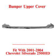 Bumper Upper Cover Chrome Plastic For 2011-2014 Chevrolet Silverado 2500HD