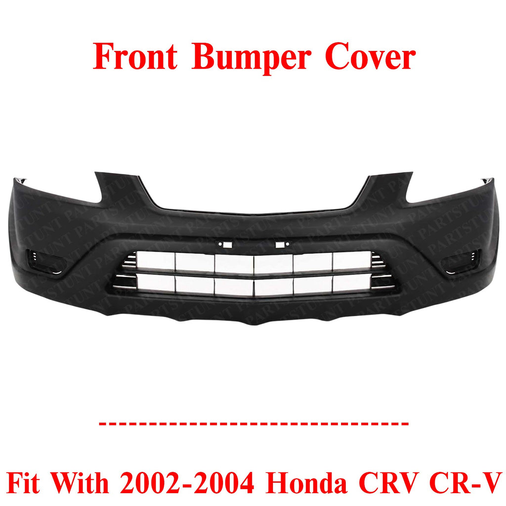 Front Bumper Cover Black Textured For 2002-2004 Honda CRV CR-V