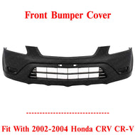 Front Bumper Cover Black Textured For 2002-2004 Honda CRV CR-V