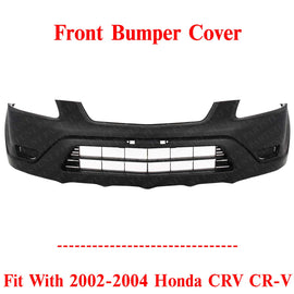 Front Bumper Cover Black Textured For 2002-2004 Honda CRV CR-V
