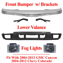 Load image into Gallery viewer, Front Bumper Chrome + Valance + Fog Lamps For 04-12 GMC Canyon / Chevy Colorado
