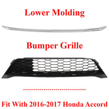 Load image into Gallery viewer, Front Bumper Grille + Lower Molding Chrome For 2016-2017 Honda Accord