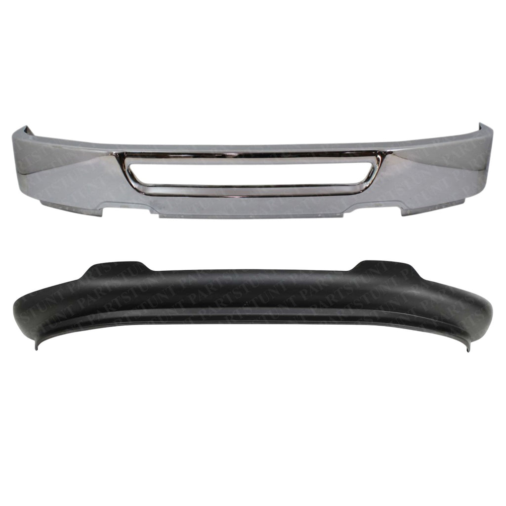 Front Bumper Chrome Steel + Lower Valance Kit For 2006-2008 Ford F-150 RWD