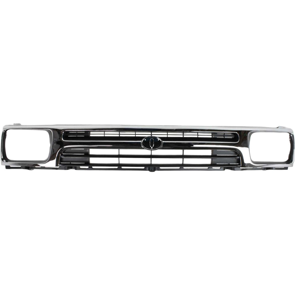 Front Bumper Chrome w/ Brackets and Grille For 1992-1995 Toyota Pickup 2WD