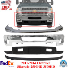 Load image into Gallery viewer, Front Bumper Chrome Kit For 2011-2014 Chevrolet Silverado 2500HD 3500HD