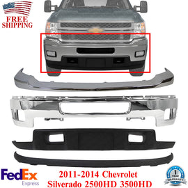 Front Bumper Chrome Kit For 2011-2014 Chevrolet Silverado 2500HD 3500HD