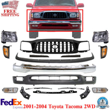 Load image into Gallery viewer, Front Chrome Bumper + Grille + Head Lights Kit For Toyota Tacoma 2WD 2001-2004