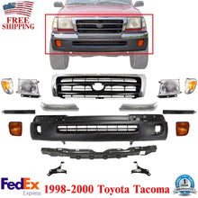 Load image into Gallery viewer, Front Bumper Cover + Chrome Grille With Lights Kit For 1998-2000 Toyota Tacoma