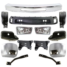 Load image into Gallery viewer, Front Bumper Chrome Kit With Brackets For 2007-2010 Chevy Silverado 2500HD 3500