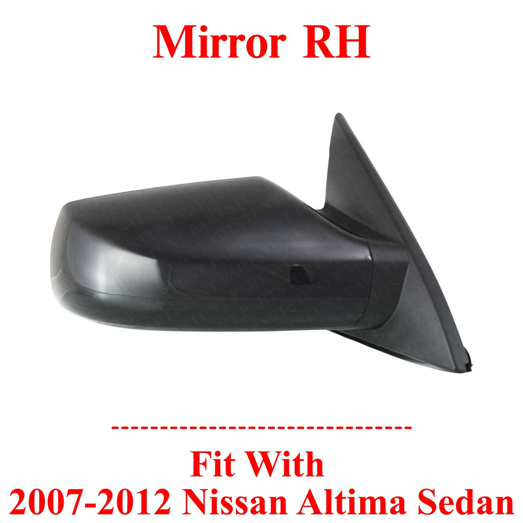 Front Mirror Right Passenger Side Primed For 2007-2012 Nissan Altima Sedan