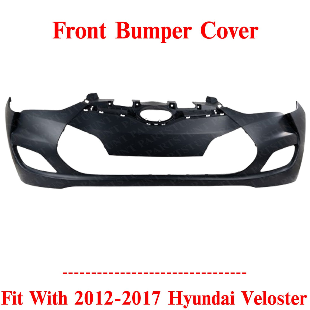 Front Bumper Cover Primed With Fog Light Holes For 2012-2017 Hyundai Veloster