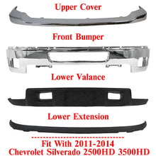 Load image into Gallery viewer, Front Bumper Chrome Kit For 2011-2014 Chevrolet Silverado 2500HD 3500HD