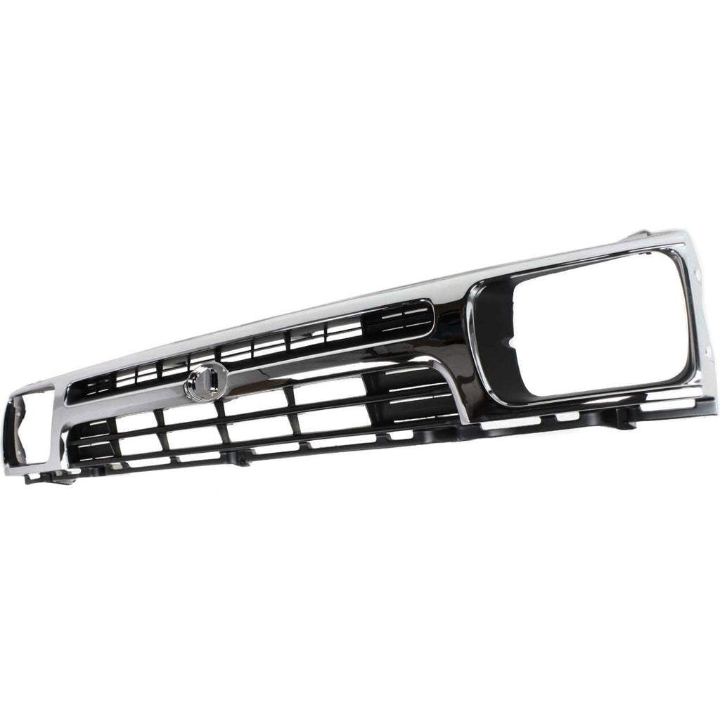 Front Bumper Chrome w/ Brackets and Grille For 1992-1995 Toyota Pickup 2WD