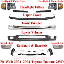Load image into Gallery viewer, Front Bumper Chrome Kit With Headlights For 2001-2004 Toyota Tacoma 2WD