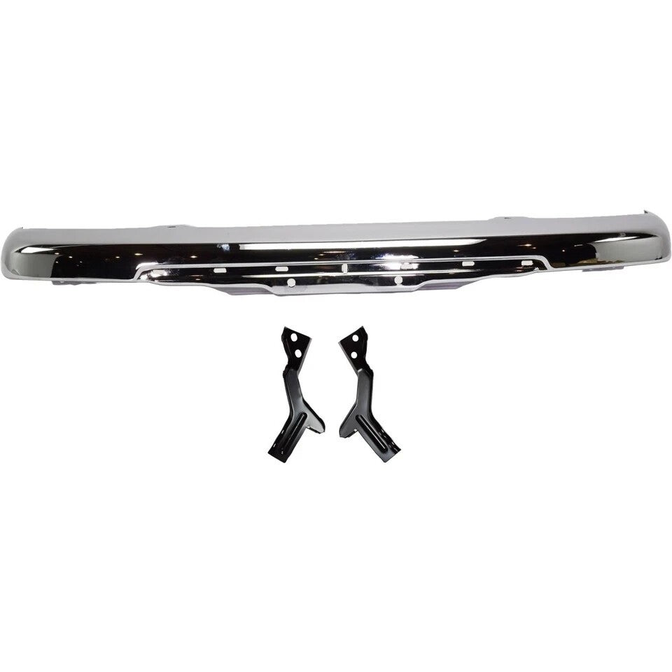 Front Bumper Chrome + Valance + Fog Lamps For 04-12 GMC Canyon / Chevy Colorado