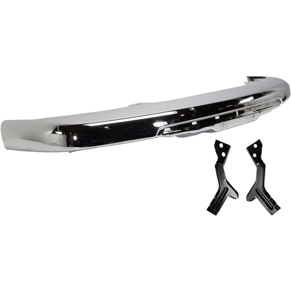 Front Bumper Chrome + Valance + Fog Lamps For 04-12 GMC Canyon / Chevy Colorado