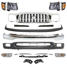 Load image into Gallery viewer, Front Chrome Bumper + Grille + Head Lights Kit For 2001-2004 Toyota Tacoma 2WD