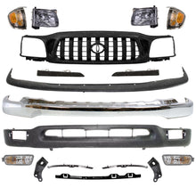 Load image into Gallery viewer, Front Bumper Chrome + Grille + Headlights Kit For 2001-2004 Toyota Tacoma 2WD