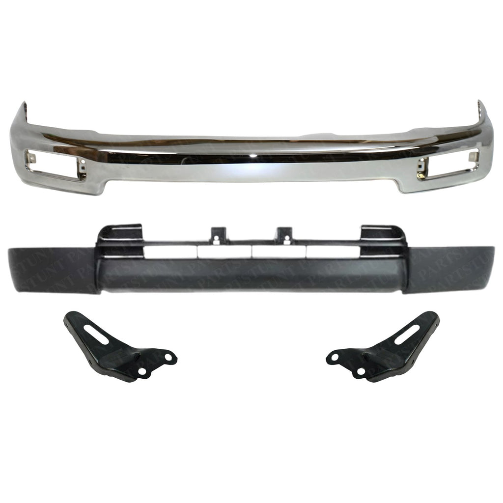 Front Chrome Bumper + Lower Valance + Brackets For 1996-1998 Toyota 4Runner