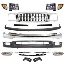 Load image into Gallery viewer, Front Chrome Bumper + Grille + Headlights Kit For 2001-2004 Toyota Tacoma 2WD