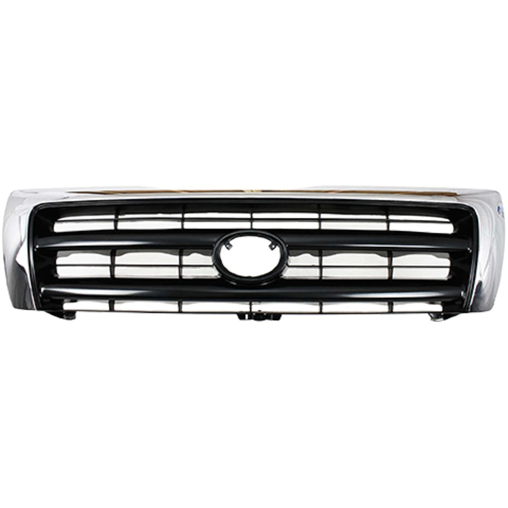 Front Bumper Cover + Chrome Grille With Lights Kit For 1998-2000 Toyota Tacoma