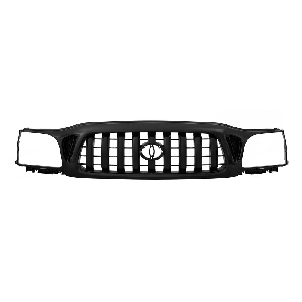 Front Bumper Chrome + Grille + Headlights Kit For 2001-2004 Toyota Tacoma 2WD
