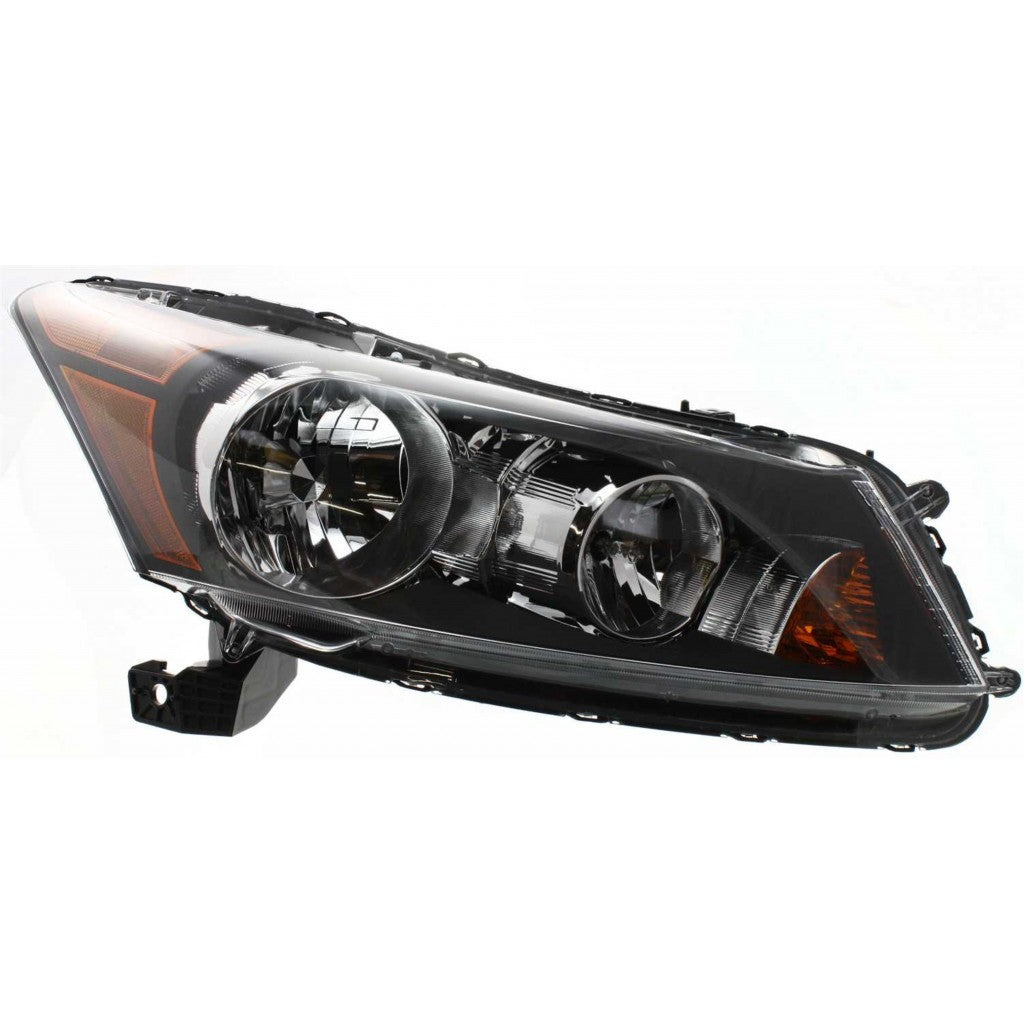 Front Bumper Cover Primed & Headlight Assembly Kit For 2008-2010 Honda Accord