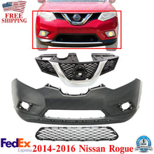 Load image into Gallery viewer, Front Bumper Cover Primed + Grille Assembly Kit For 2014-2016 Nissan Rogue