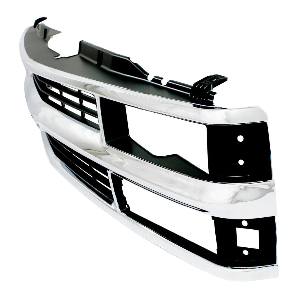 Front Chrome Grille + Headlights + Reflectors For 1995-1999 Chevrolet C/K Series