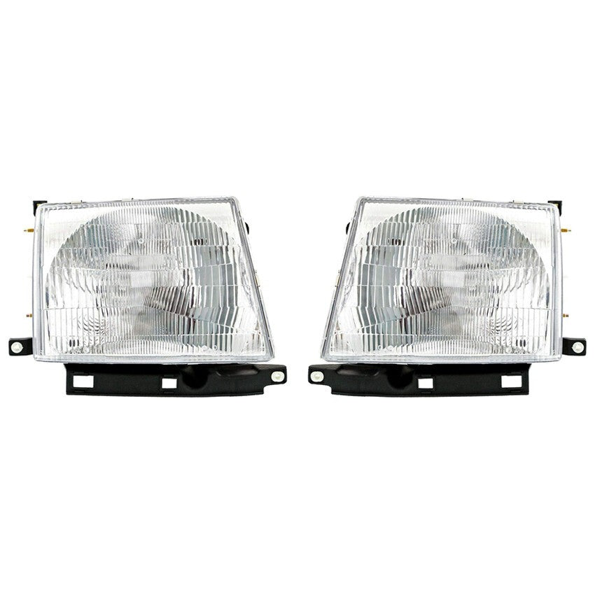Front Bumper Cover + Chrome Grille With Lights Kit For 1998-2000 Toyota Tacoma