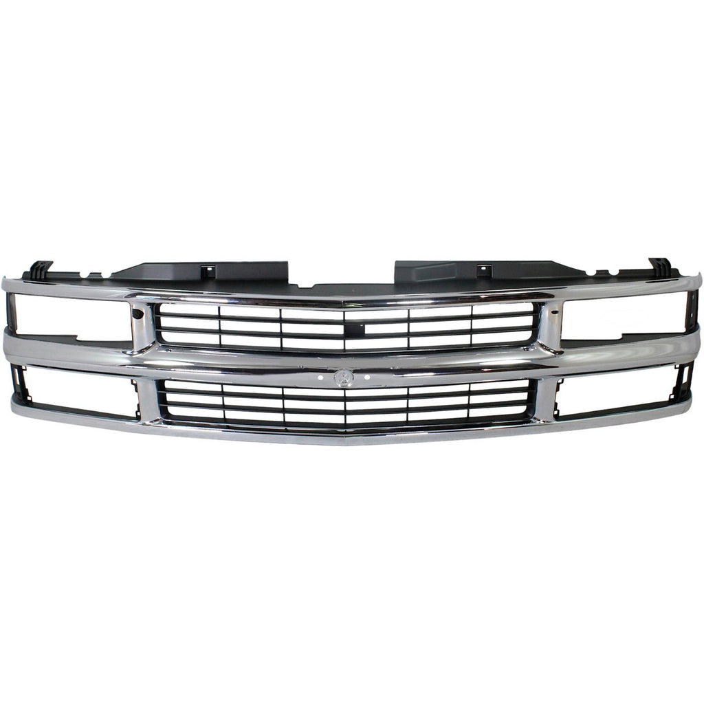 Front Chrome Grille + Headlights + Reflectors For 1995-1999 Chevrolet C/K Series