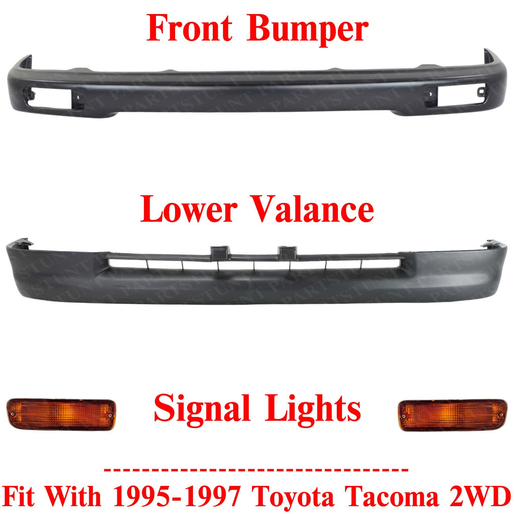 Front Bumper Painted Black Kit For 1995-1997 Toyota Tacoma