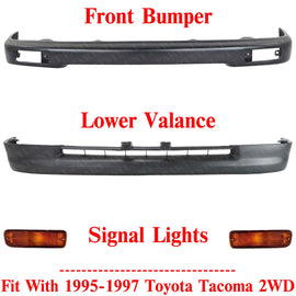 Front Bumper Painted Black Kit For 1995-1997 Toyota Tacoma