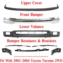 Load image into Gallery viewer, Front Chrome Bumper Kit w/Brackets For 2001-2004 Toyota Tacoma 2WD