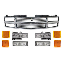 Load image into Gallery viewer, Front Chrome Grille + Headlights + Reflectors For 1995-1999 Chevrolet C/K Series