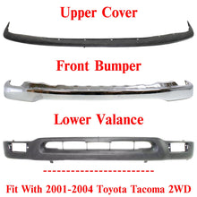 Load image into Gallery viewer, Front Bumper Chrome + Upper Cover +Lower Valance For 2001-2004 Toyota Tacoma 2WD