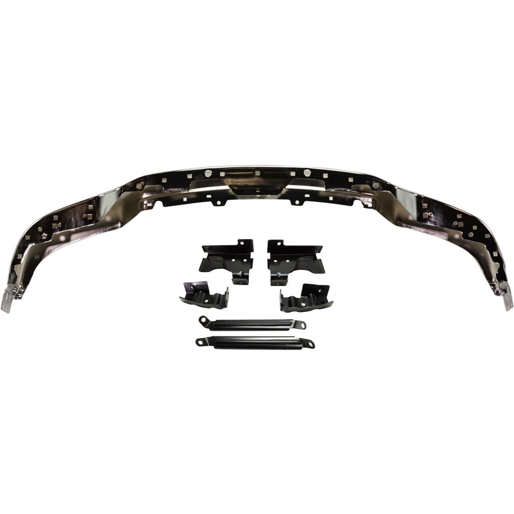 Front Bumper Chrome With Brackets + Valance For 2003-2006 GMC Sierra 1500 - 3500