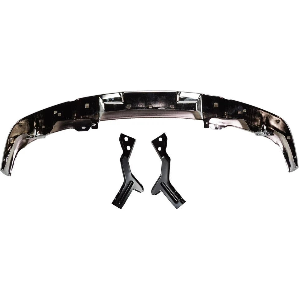 Front Bumper Chrome + Valance + Fog Lamps For 04-12 GMC Canyon / Chevy Colorado