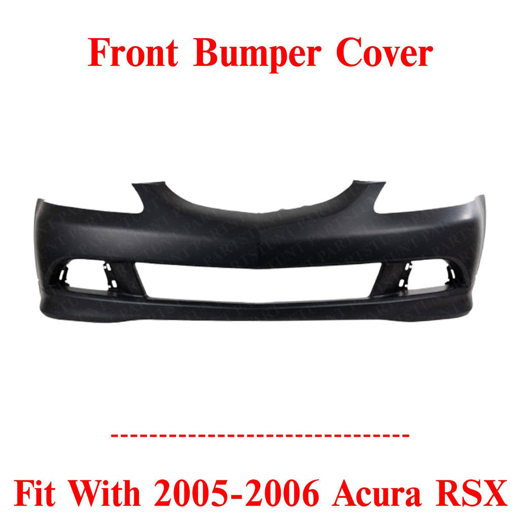 Front Bumper Cover Primed With Fog Light Holes For 2005-2006 Acura RSX
