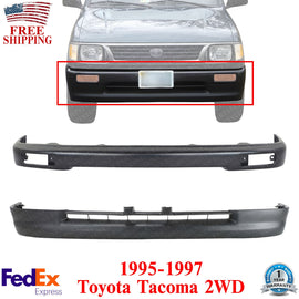 Front Bumper Painted Black Steel Kit For 1995-1997 Toyota Tacoma 2WD